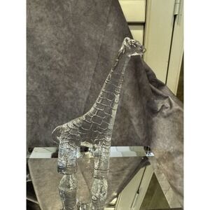 Bertil Vallien VTG 1970' Kosta Boda Glass Zoo Series 9" Giraffe Sweden Flat Back